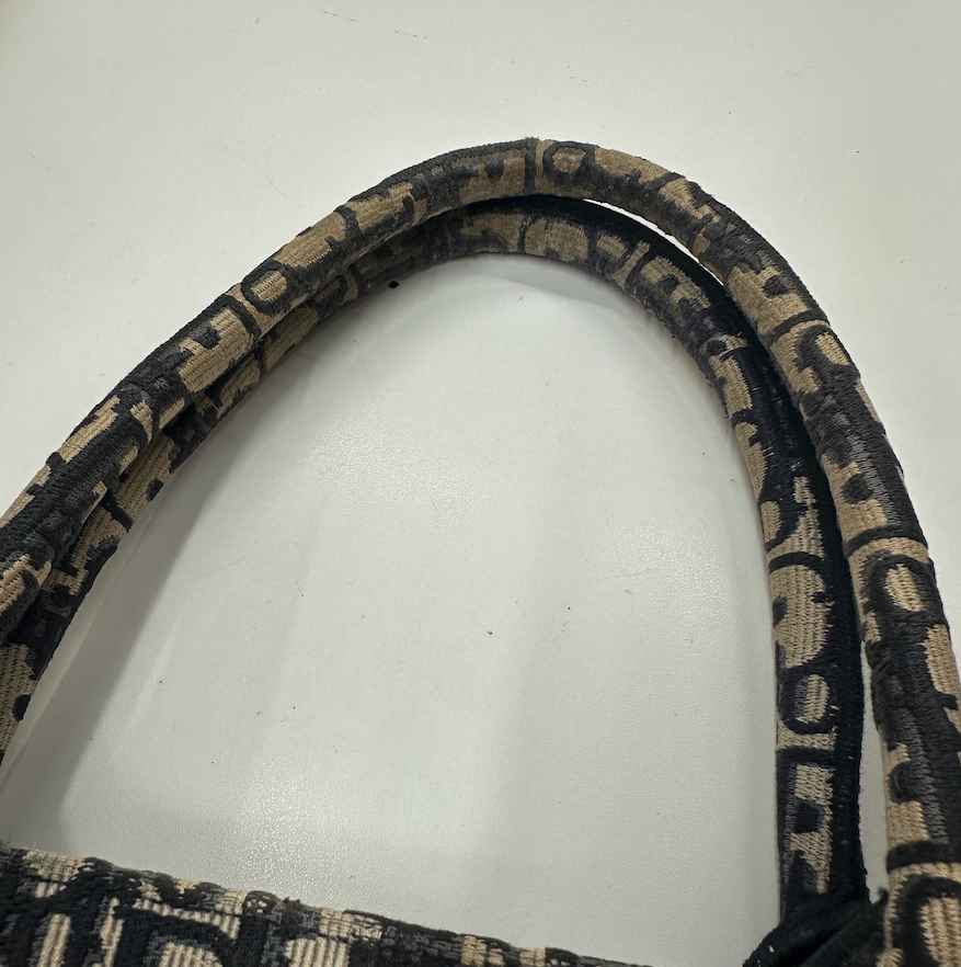 Women's Oblique Canvas Tote Medium Handbag Navy - Photo 15
