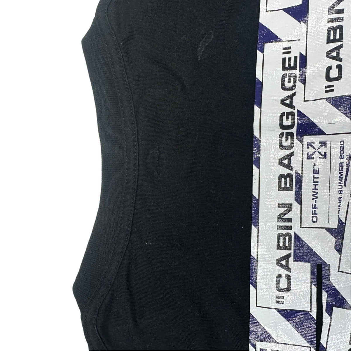 Men's Airport Tape Logo T-Shirt Black Size XL - Photo 8