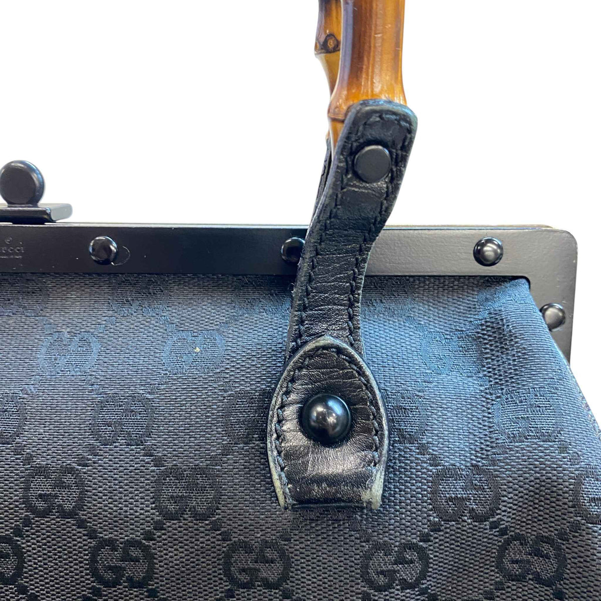 Women's Bamboo Frame Handbag Black - Photo 20