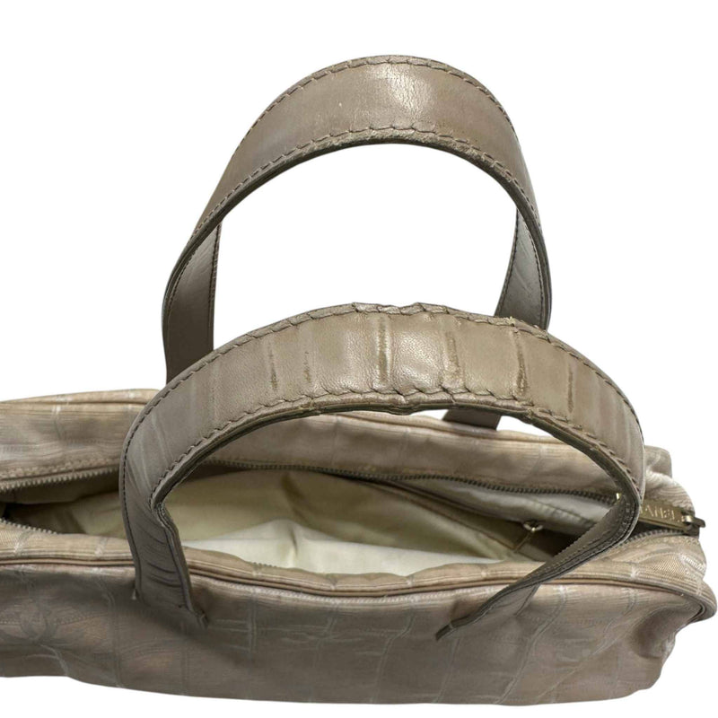 Women's Travel Line Bowler Handbag Beige