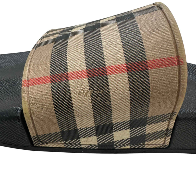 Women's Checkered Slides Black Size UK 4 / EU 37
