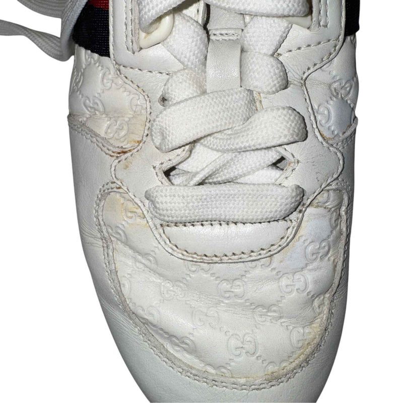 Women's Micro Guccissima Low Trainers White Size UK 5 / EU 38