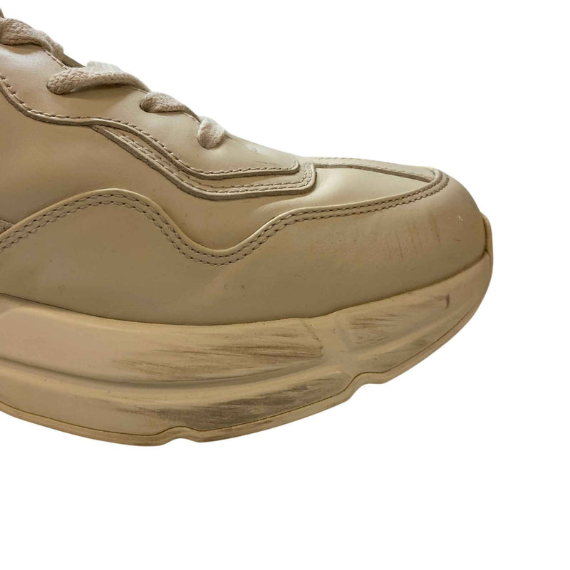 Men's Rhyton Leather Low Trainers Beige Size UK 10 / EU 44