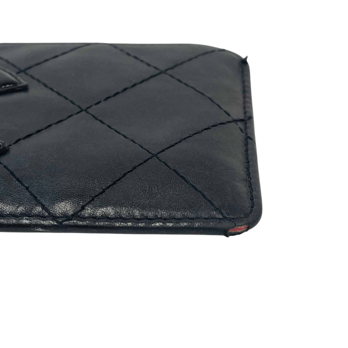 Women's Calfskin Quilted Cambon Card Holder Black - Photo 10