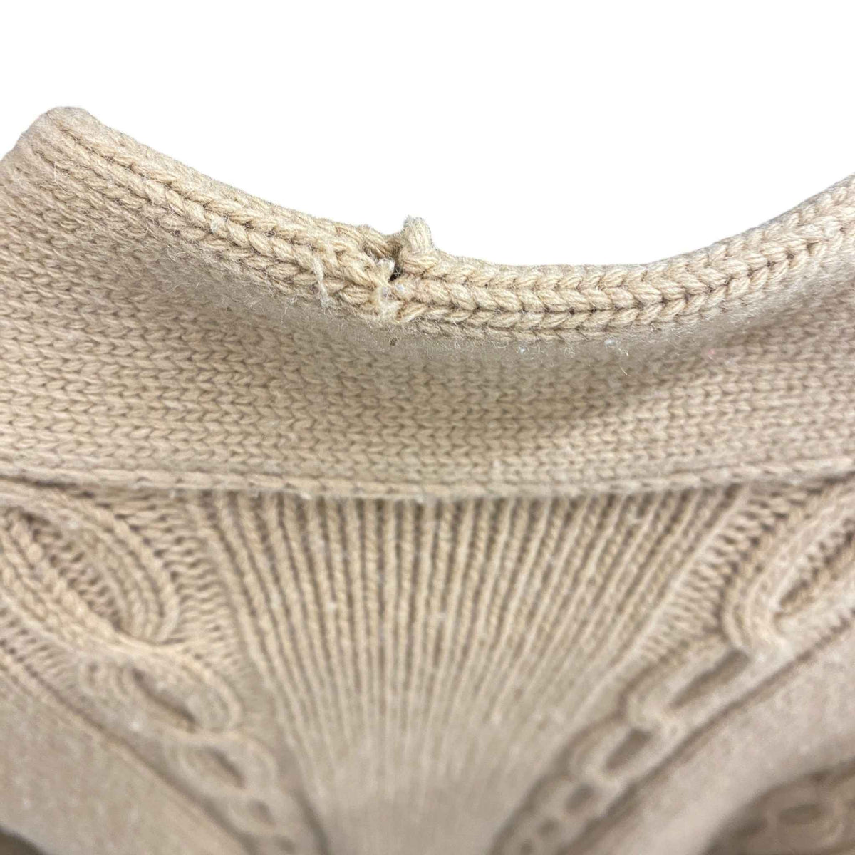 Men's Web Stripe Cable-Knit Cashmere & Wool-Blend Cardigan Beige Size S - Photo 7