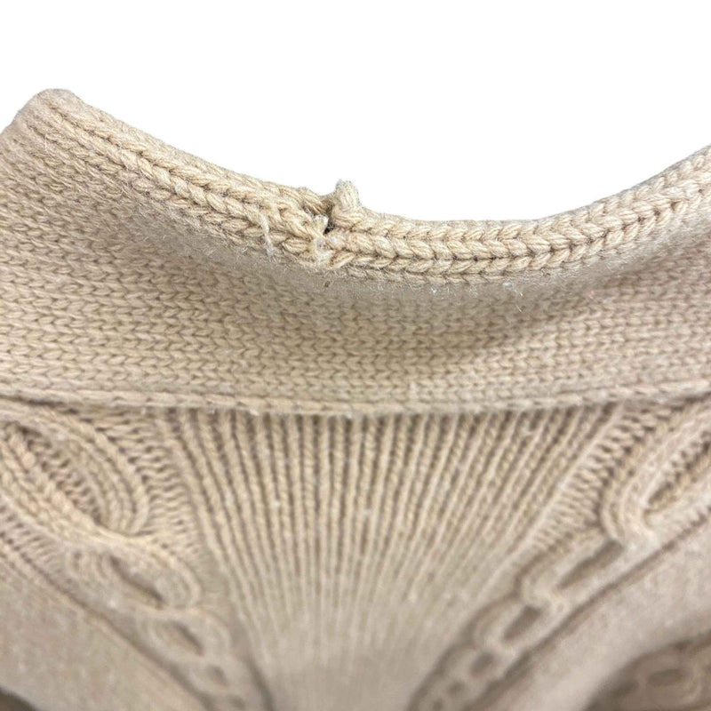Men's Web Stripe Cable-Knit Cashmere & Wool-Blend Cardigan Beige Size S