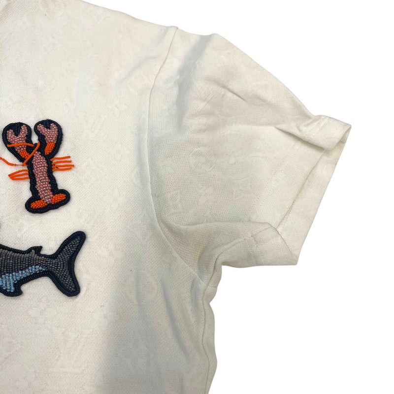 Men's Monogram Ocean Beads and Animals T-Shirt White Size S
