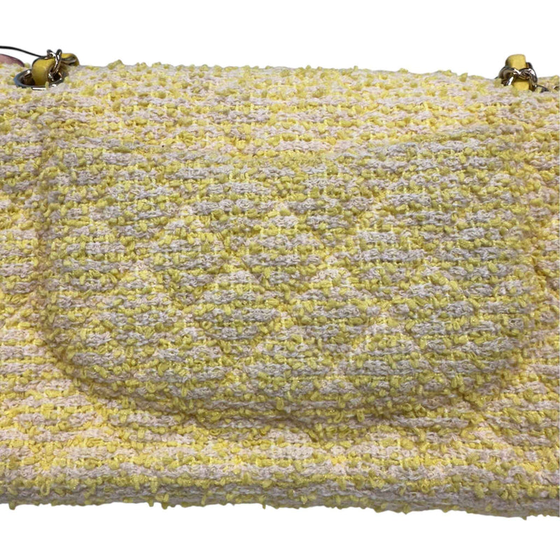 Women's Double Classic Flap Handbag Yellow