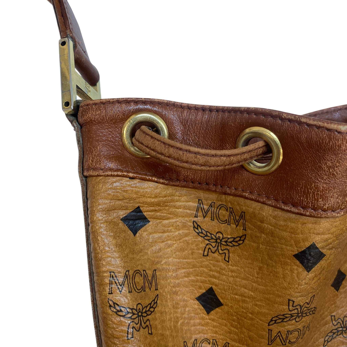 Women's Visetos Monogram Drawstring Bucket Crossbody Bag Brown - Photo 15
