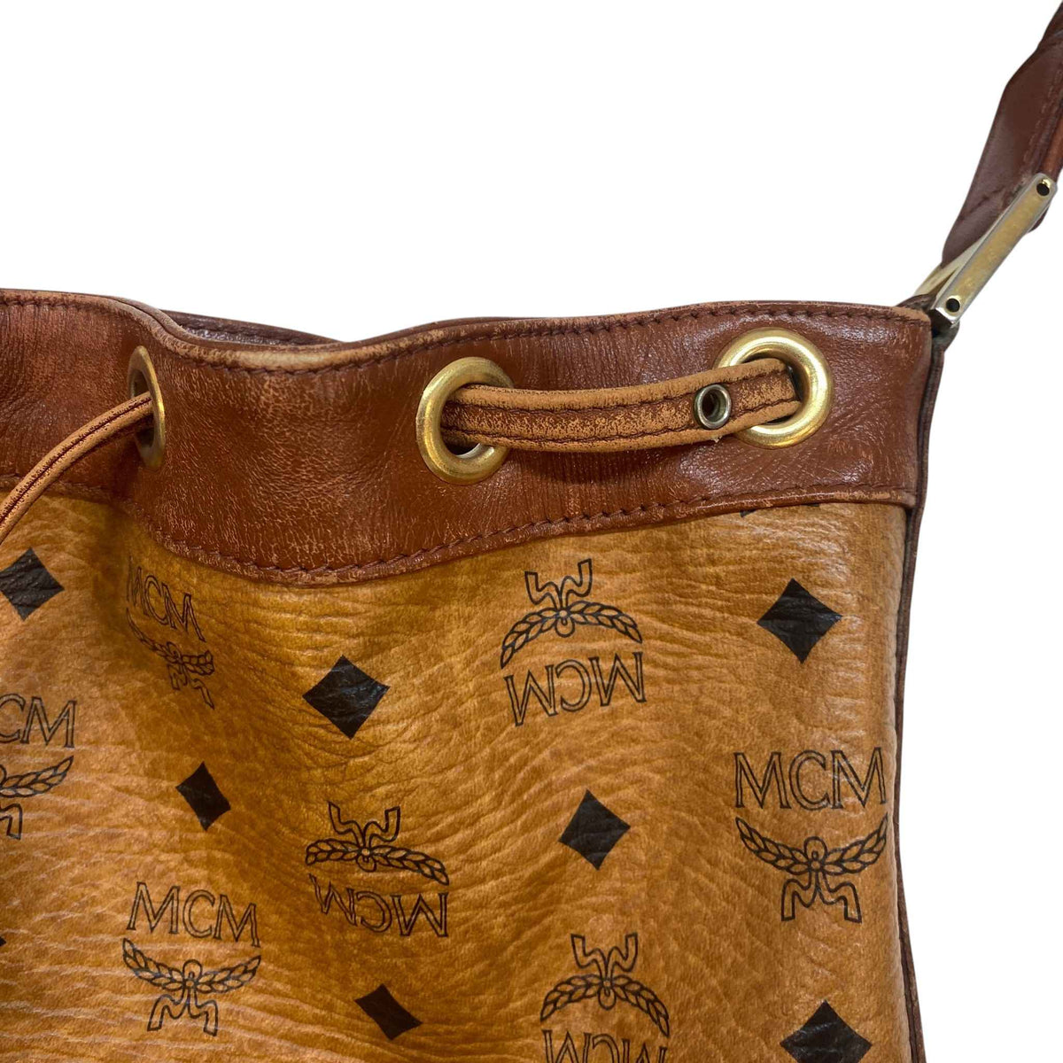 Women's Visetos Monogram Drawstring Bucket Crossbody Bag Brown - Photo 16