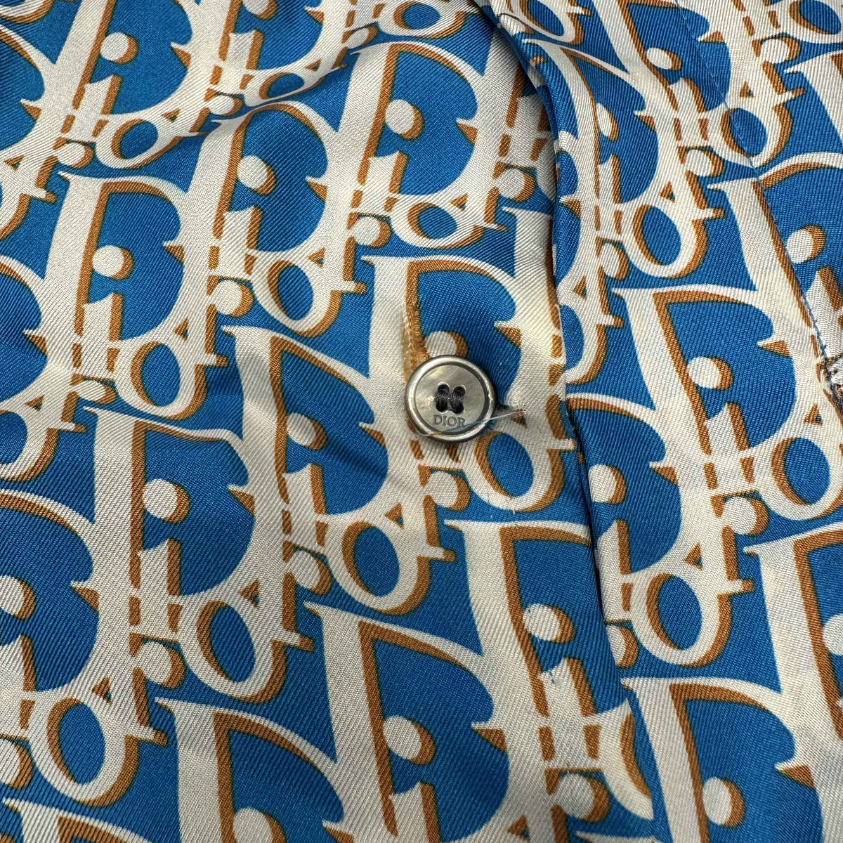 Men's Oblique Short Sleeve Shirt Blue Size L - Photo 10