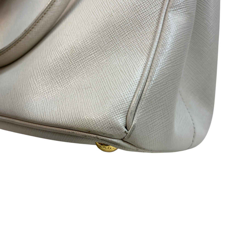 Women's Double Medium Saffiano Galleria Handbag Cream