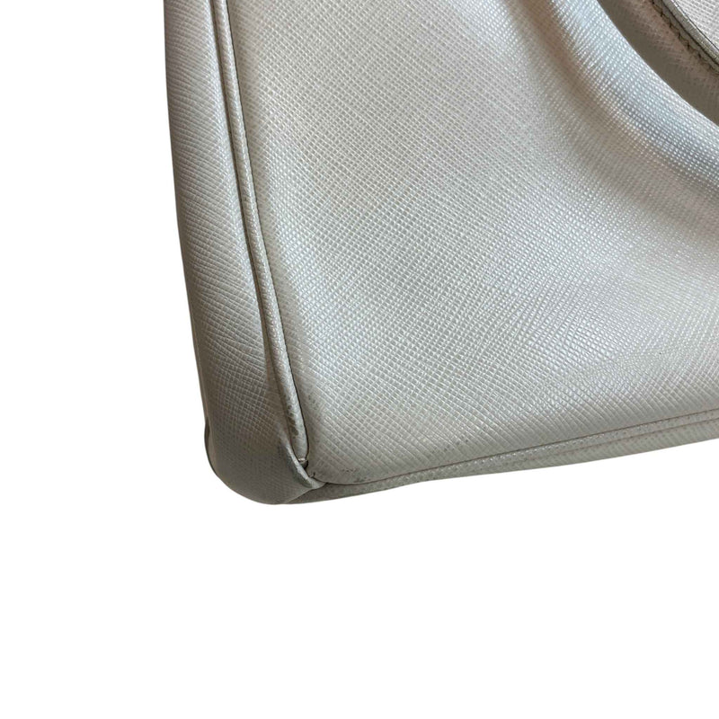 Women's Double Medium Saffiano Galleria Handbag Cream