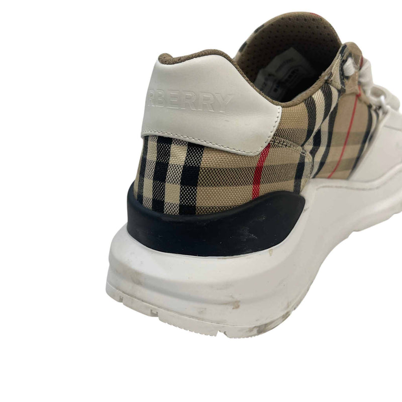 Men's Vintage Check Low Trainers White Size UK 6 / EU 40